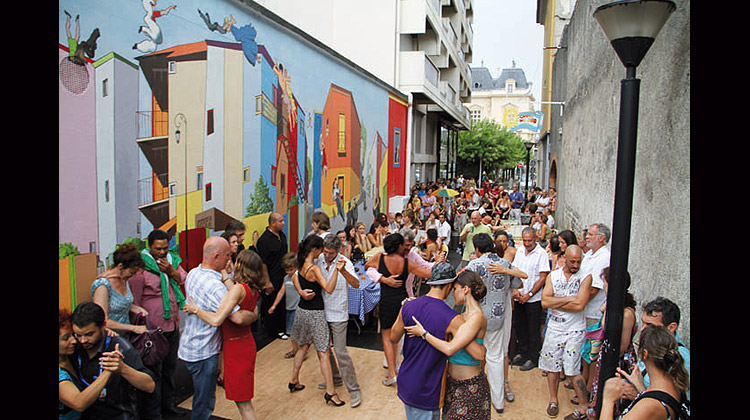 The mural painting Caminito - Tarbes en Tango 2023